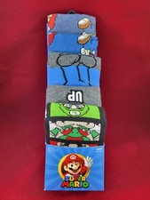 Super Mario Crew Socks 5 Pair Gift Pack Shoe Size 6 1/2 - 12 NEW  