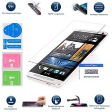 HTC ONE M7 KIT PELLICOLA VETRO TEMPERATO 9H GLASS ANTI URTO