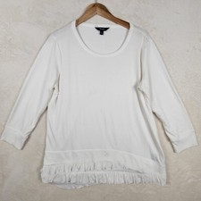 Simply Vera Vera Wang Ruffle Bottom Peasant Flowy Long Sleeve Tunic Size Large 