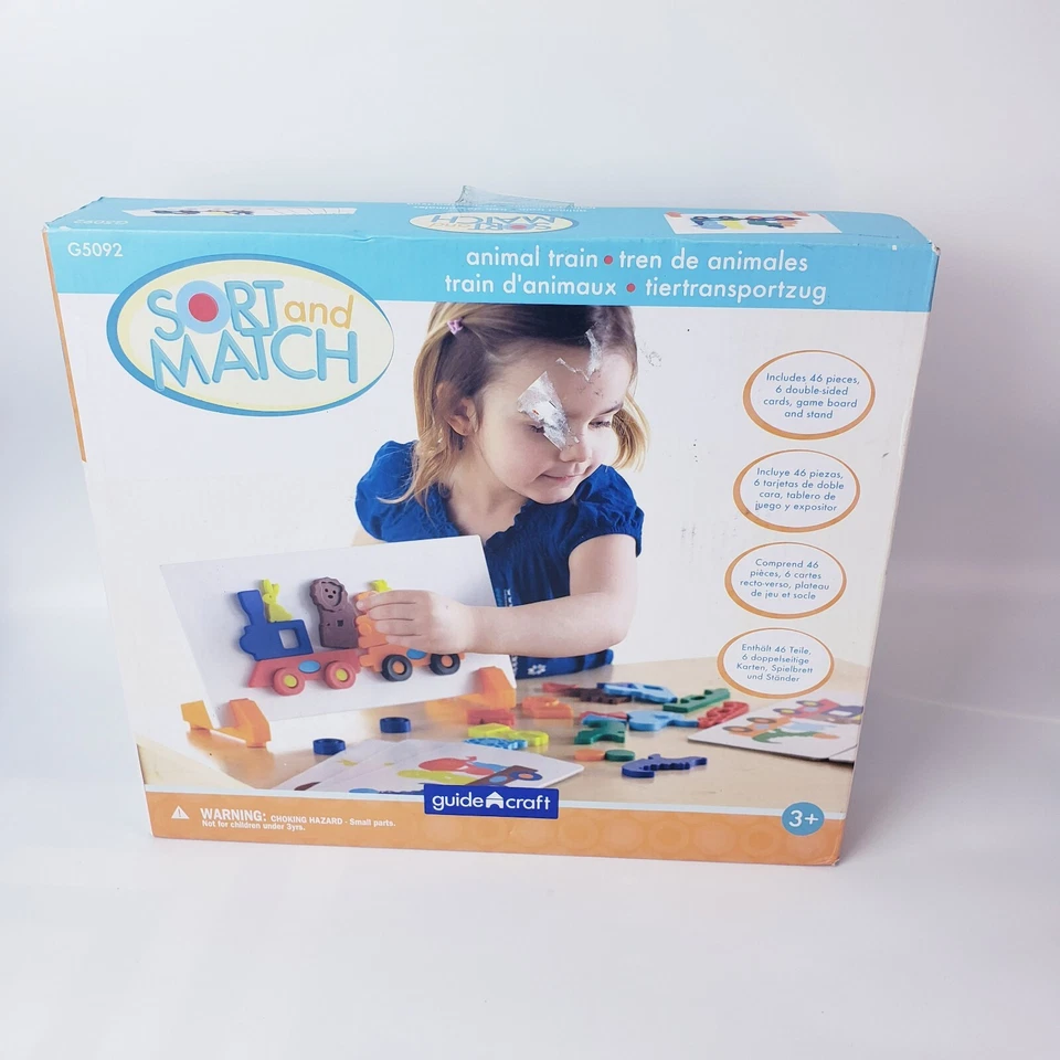 Guidecraft Sort and Match Animal Train ~ Educational Puzzle Game COMPLETE 3+ - Image 2 of 4