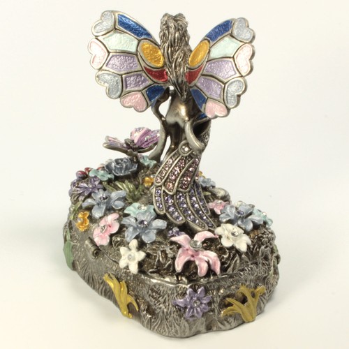Schmuckstück Fee Schmuckschatulle, Faberge Figur, mit Kristallen in Antiksilber - Bild 4 von 6