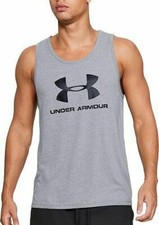 NWT Under Armour Mens Sportstyle Logo Gray Tank Top 1329589 FREE SHIPPING