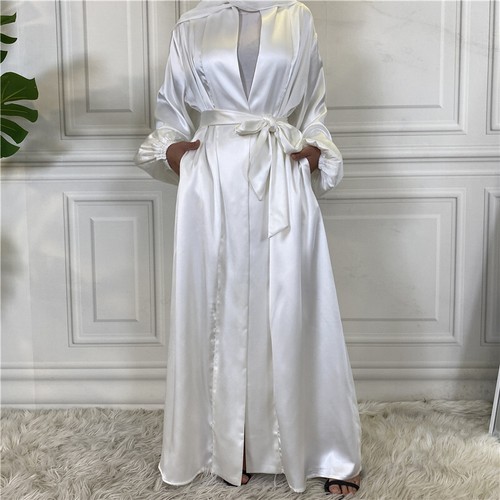 Cárdigan Abaya Turquía Abaya Mujer Vestido Largo Abierto Abaya Musulmán Kimono Bata Árabe - Imagen 26 de 75