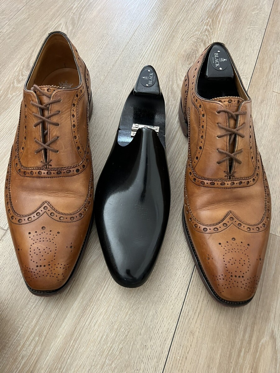 Barker Black Brogue Leather Shoes US 12 | eBay display picture 3