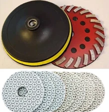 7" travertine Polishing Pad 14 + sanding grinding cup wheel stone concrete renew