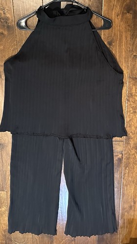 Women's 2 Piece Outfits 2024 Halter Neck Sleeveless Flowy Tie Back Top Long Wide - 第 1/14 張圖片