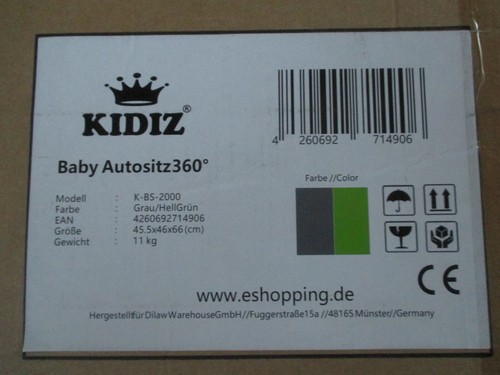 KIDIZ® Kindersitz Baby Autositz Kinderautositz Isofix Top Tether 360 0-36 kg - Bild 9 von 9