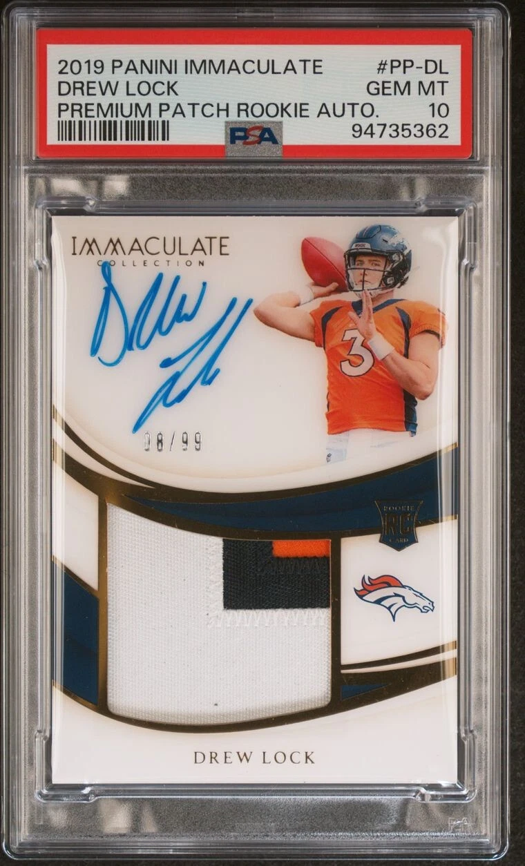 Drew Lock Panini Immaculate Premium Patch Rookie Autographs #PPDL Base