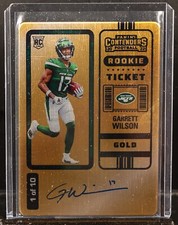 2022 Panini Contenders Garrett Wilson RC Gold Rookie Ticket Autograph Auto 1/10