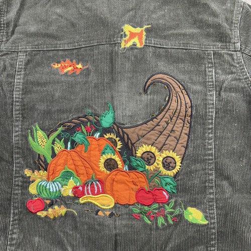 Vintage Quacker Factory Jacket Womens S Brown Corduroy Pumpkin Patch 90s Trucker - Picture 6 of 14