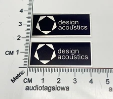 Design Acoustics  Speaker Grill  Badges Pair Custom Aluminum Self Stick