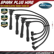 4pcs Spark Plug Wire Set for Hyundai Elantra Tiburon Tucson Kia Soul 4 Cylinder