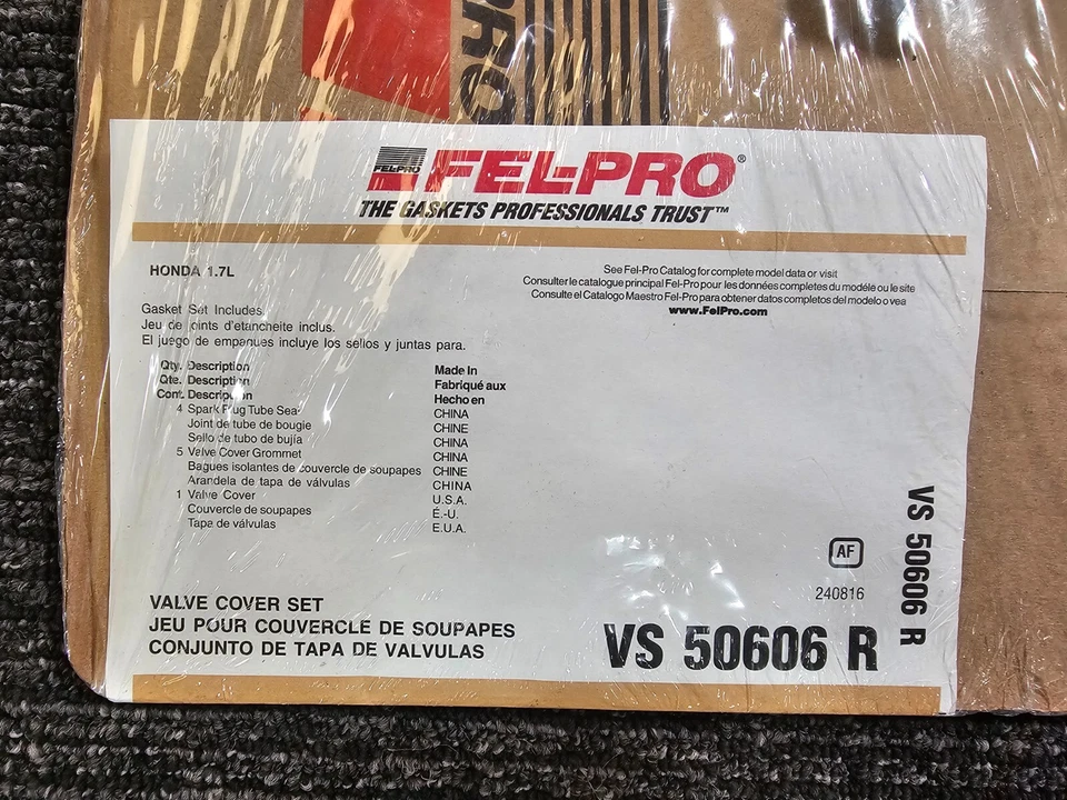 Прокладка крышки клапана двигателя Fel-Pro VS 50606 R для Honda Civic, Acura EL 2001-2005 годов выпуска - Изображение 2 из 4