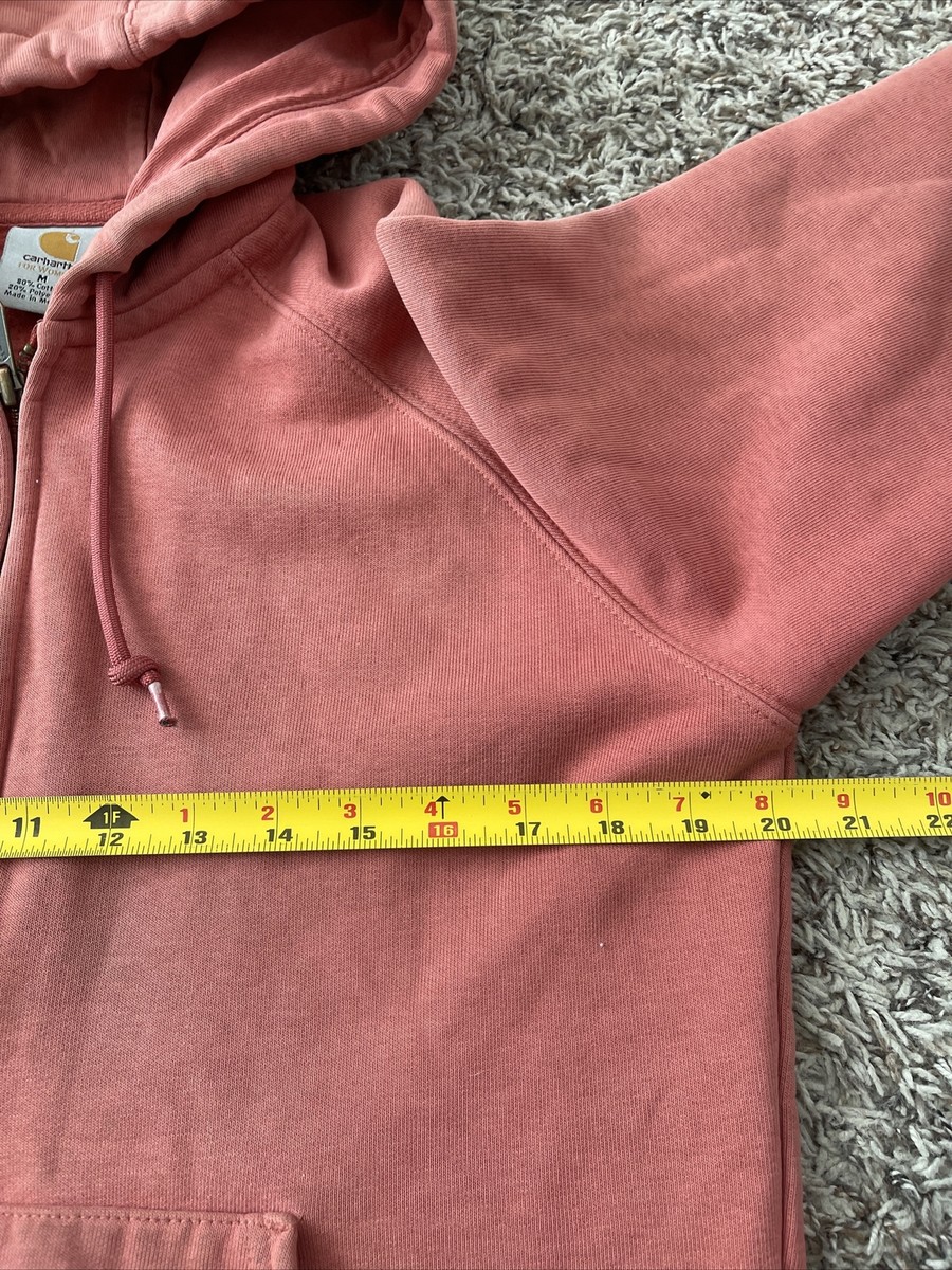 Carhartt for Women FADED Distressed Salmon Medium Hoodie Full Zip Sweatshirt  | eBay