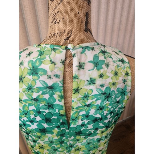 Calvin Klein Sz 10 Sleeveless Floral Summer Dress Green White NEW - Picture 6 of 9