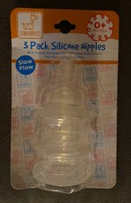 3 Pack Silicone Nipples Newborn Slow Flow