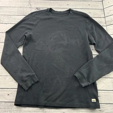 Vuori Long Sleeve Waffle Crew Thermal Shirt Men's Medium Gray Blue