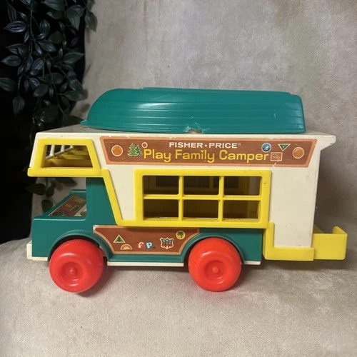 Vintage Fisher Price Play Family Camper As Is Truck Boat