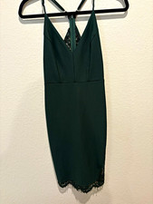 Lulu's Women's Green Lace Slip Dress Strappy Spaghetti Straps Solid Size S
