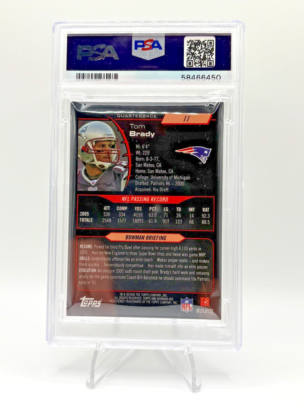 Tom Brady 2006 Bowman GOLD #11 | PSA 8 NM-MT - GOAT! #1 view 2
