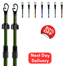 2X HEAVY DUTY CLOTHES WASHING LINE PROP TELESCOPIC OUTDOOR LAUNDRY SUPPORT POLE