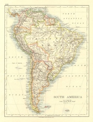 SÜDAMERIKA. Bolivien beinhaltet Gran Chaco, jetzt in Paraguay. JOHNSTON 1906 Karte