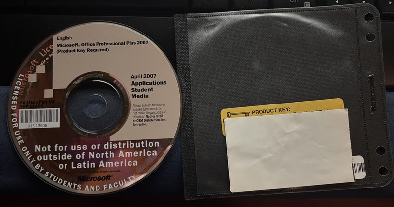 Microsoft Office Professional Plus 2007 Student Media Product Key