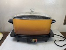 Vintage West Bend 6QT Electric Slow Cooker Model 5275 with Glass Lid Made in USA