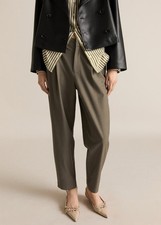 Mango STRAIGHT MID-RISE TROUSERS Green Size 8