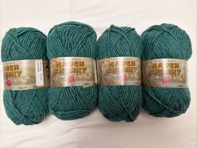 Kraemer Yarns Mauch Chunky Skeins Lot Of 4 Mint Julep Wool USA Made 120 Yds/sk