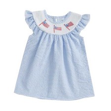 Toddler Baby Girl 4th of July Dress US Flag Plaid 18-24 Months Striped Sky Blue