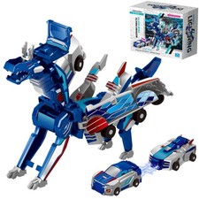 Collision Transforming Dinosaur car  2-in-1 robo Crash Magnetic Race Cars  ...