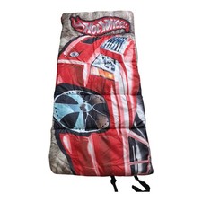 Hot Wheels Kids Sleeping Bag Red Race Car Camping Sleepover Mat