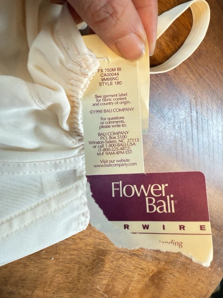 Sujetador con aros Bali para mujer con flores, beige claro 42C Foto 4 de 4