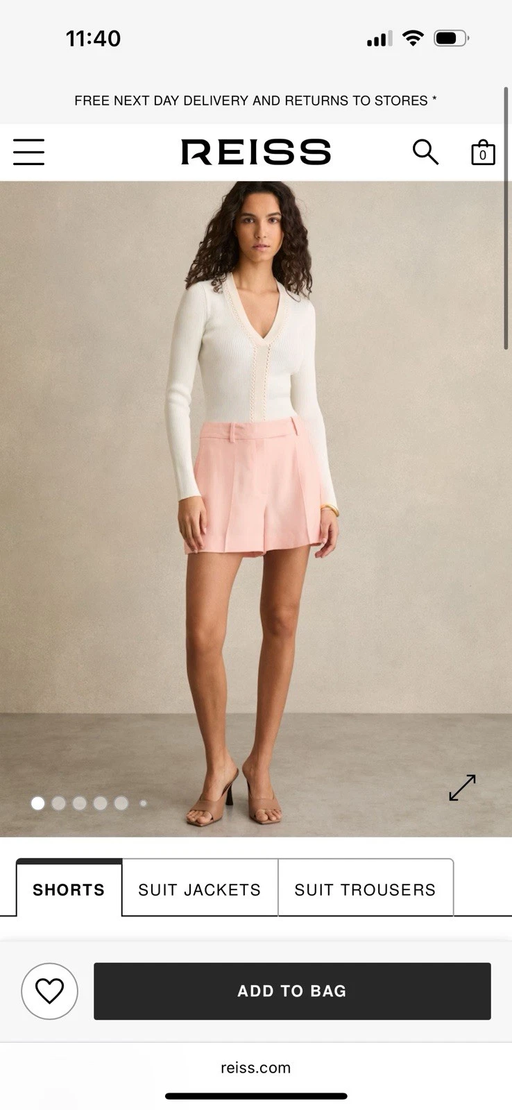 Reiss Adelle Linen Blend Shorts 10 New