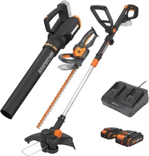 20V String Trimmer + Turbine Blower + Hedge Trimmer (Batteries & Charger Include