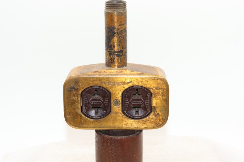 Vintage Bronze Post Outlet Steel City Electric Co. PA. Device Box
