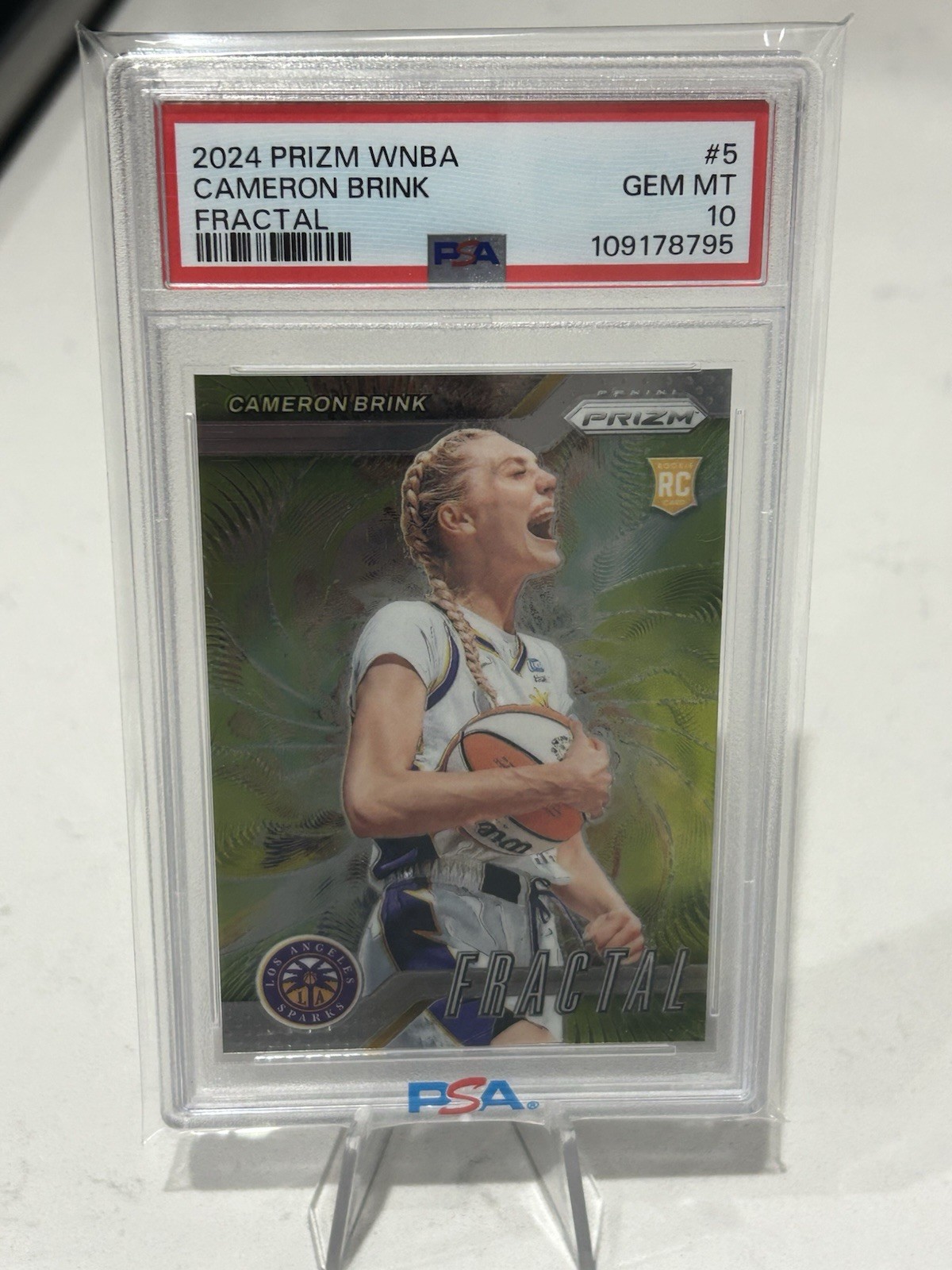 2024 Prizm WNBA Fractal #5 Cameron Brink PSA 10 RC
