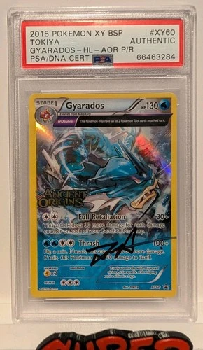 SIGNED TOKIYA - GYARADOS XY60 PSA AUTH ANCIENT ORIGINS PRERELEASE PROMO POKEMON