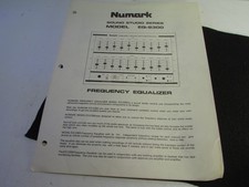 Numark EQ2300 Stereo Frequency Equalizer INSTRUCTIONS ONLY Original