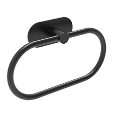 Adhesive Towel Holder for Bathroom Matte Black No Drill Hand Towel Ring Stain...