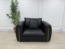 Sofology The Empress Love Seat In Black Leather