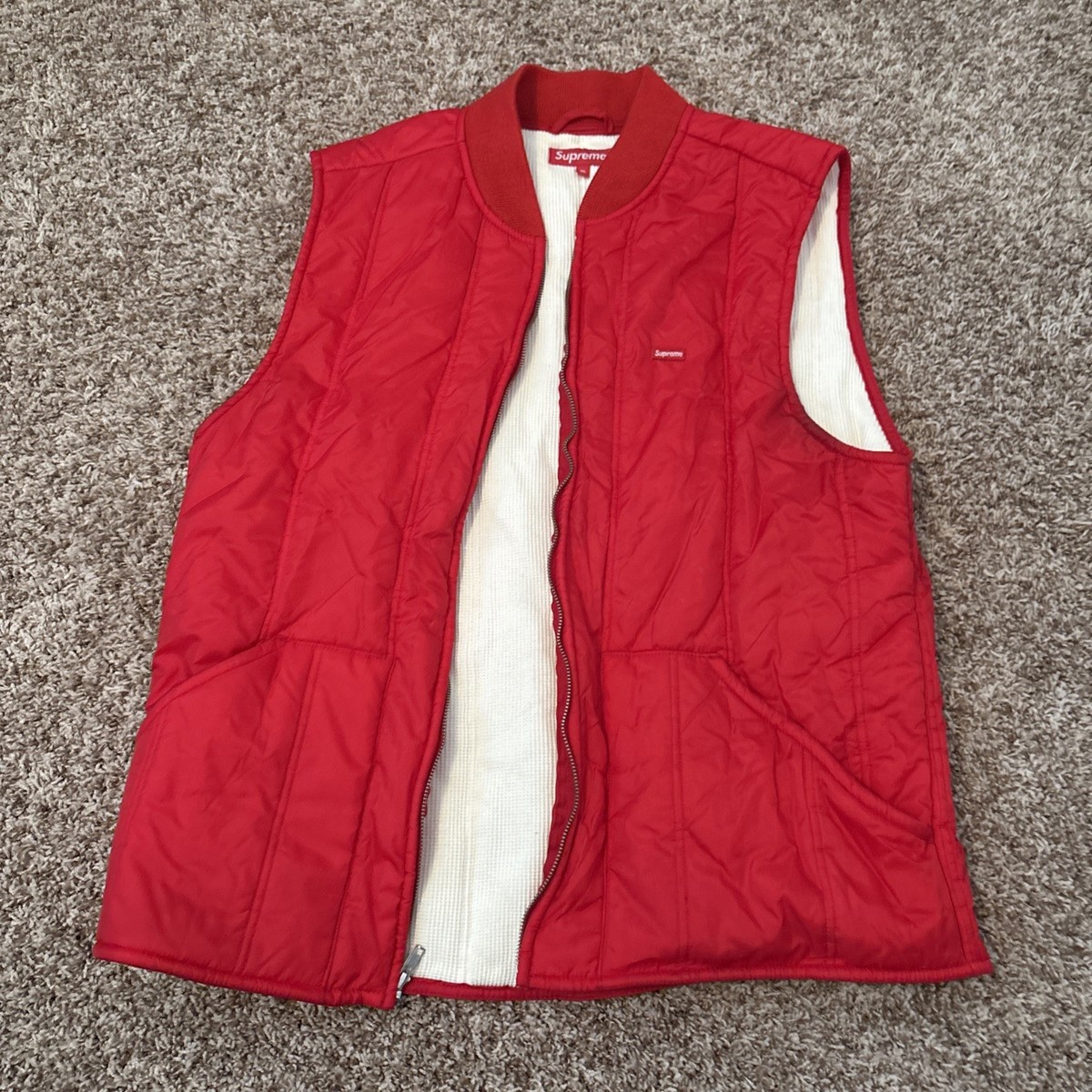 Supreme Small Box Thermal Zip Up Vest Red Size Xl | eBay