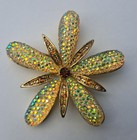 Beautiful Glittery Shimmery Sparkly Colorful Flower Brooch Pin
