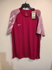 Nike Dri-Fit Slim Fit Men's Size XXL Maroon White Short Sleeve Jersey Shirt NWT