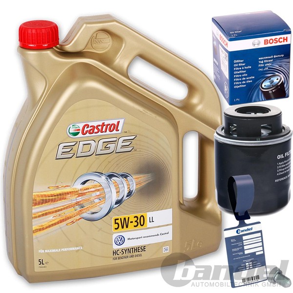 F026407183 Bosch ÖLfilter+Castrol 5W30 1.2+1.4 Tsi Tfsi FüR Vw Skoda Seat Audi-image