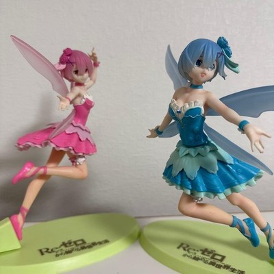 Rem Ram Set ReZero Figure Blue Pink Used Collectible