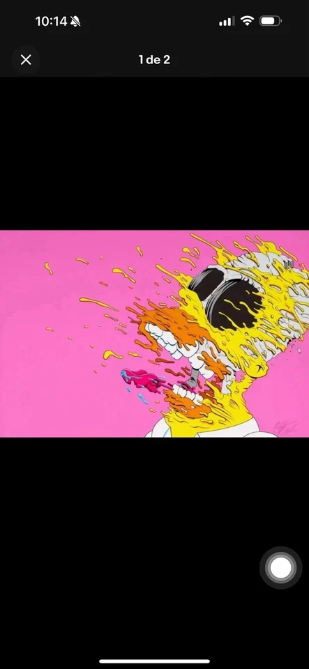 Impresión artística firmada por Matt Gondek Homero rosa cocaína 13" x 19" de Los Simpson Foto 3 de 3