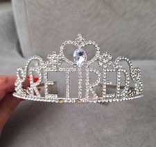 Silver Rhinestone Retirement Tiara with Comb, Women s One Size Headband