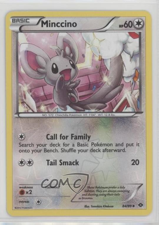 Minccino Reverse Foil Pokémon Black & White Next Destinies #84